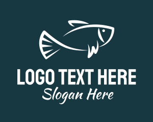Aquatic - Carp Fishing Sketch logo design