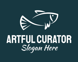 Carp Fishing Sketch logo design