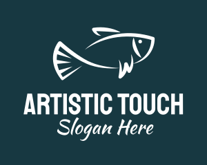 Carp Fishing Sketch logo design