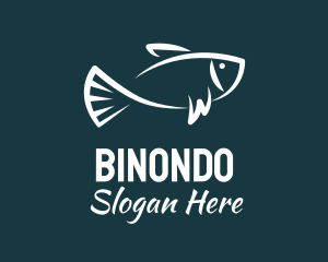 Salmon - Carp Fishing Sketch logo design