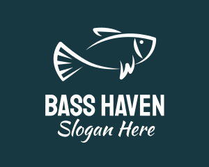 Bass - Carp Fishing Sketch logo design