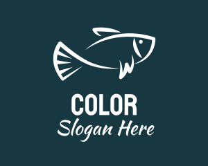 Trout - Carp Fishing Sketch logo design