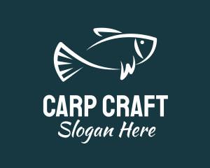 Carp Fishing Sketch logo design