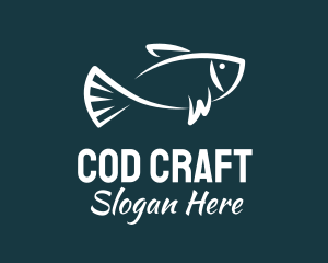 Cod - Carp Fishing Sketch logo design