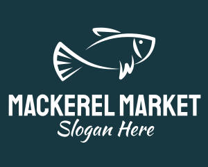 Mackerel - Carp Fishing Sketch logo design