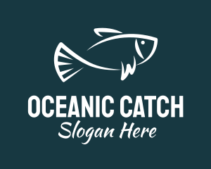 Fish - Carp Fishing Sketch logo design