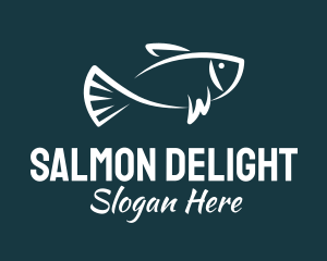 Salmon - Carp Fishing Sketch logo design