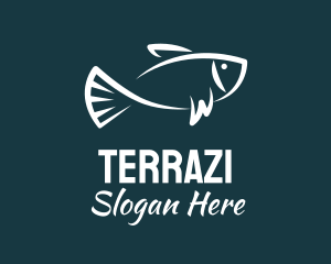 Carp Fishing Sketch logo design