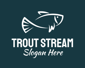 Trout - Carp Fishing Sketch logo design