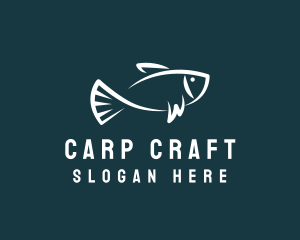 Carp Fishing Sketch logo design