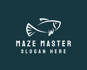 Carp Fishing Sketch logo design