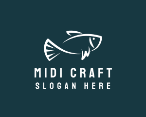 Carp Fishing Sketch logo design