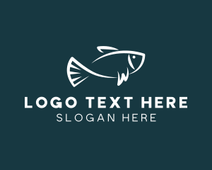 Carp Fishing Sketch logo design