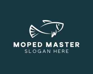 Carp Fishing Sketch logo design