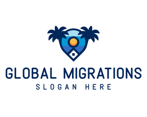 Immigration - Tropical Destination Vacation logo design