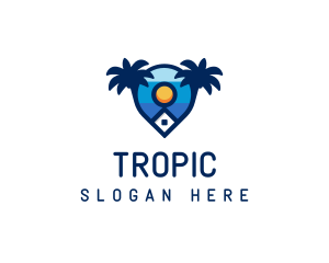 Tropical Destination Vacation logo design