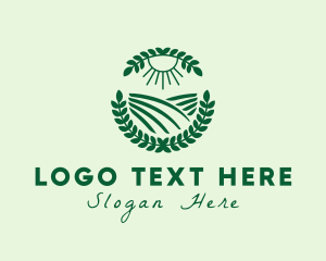 Farm - Countryside Farm Wreath logo design