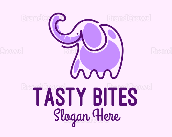 Purple Elephant Monoline Logo
