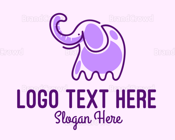 Purple Elephant Monoline Logo