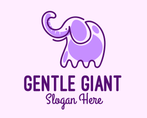 Purple Elephant Monoline logo design