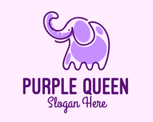 Purple Elephant Monoline logo design