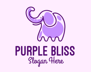 Purple Elephant Monoline logo design