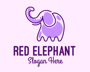 Purple Elephant Monoline logo design