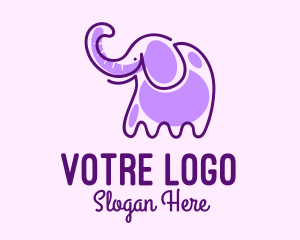 Preschool - Purple Elephant Monoline logo design