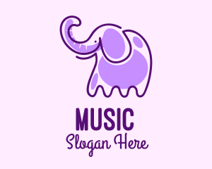 Toy Store - Purple Elephant Monoline logo design