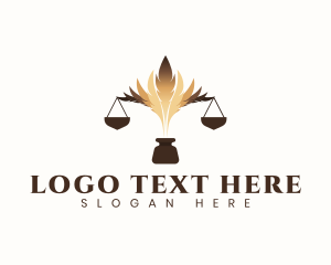 Justice - Legal Quill Ink logo design