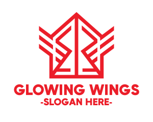 Red Winged House logo design