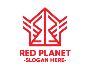 Red Winged House logo design