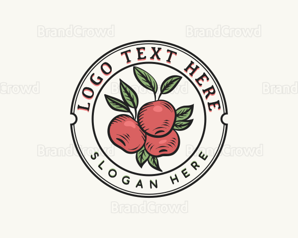 Organic Apple Fruit Logo