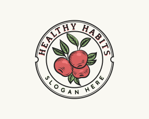 Organic Apple Fruit logo design