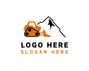 Construction - Crawler Loader Mountain logo design