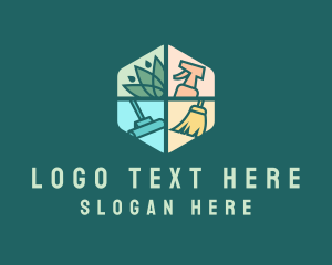 Clean - Cleaning Service Tools logo design