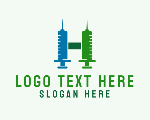 Injection - Vaccination Medical Letter H logo design