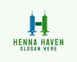 Vaccination Medical Letter H logo design