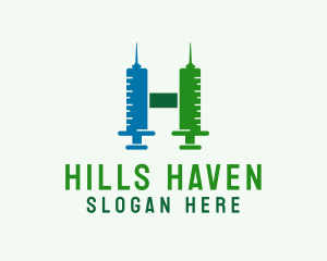 Vaccination Medical Letter H logo design