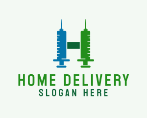 Vaccination Medical Letter H logo design