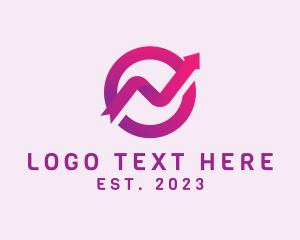 Cyber - Digital Logistics Arrow Ribbon logo design