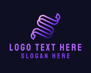 Digital Agency - Letter S Monoline Wave logo design
