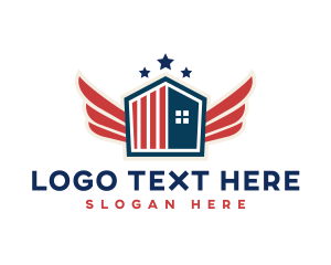 Builder - American House Patriotic logo design