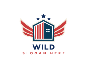 American House Patriotic Logo