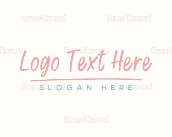 Pastel Childish Handwriting Logo