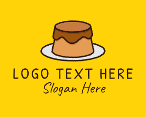 Food Stall - Cartoon Pudding Cake logo design