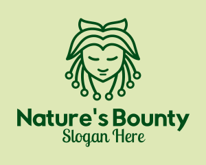 Green Nature Lady  logo design