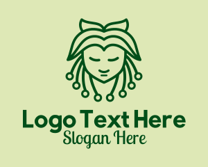 Natural Products - Green Nature Lady logo design