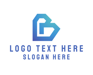 Technology - Modern Geometric Letter B logo design