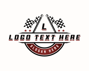 Driver - Racing Flag Automotive logo design